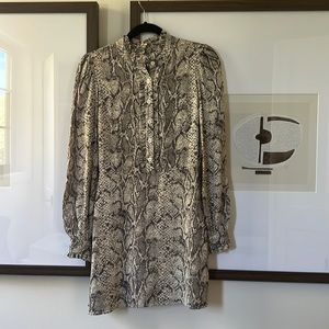 Reformation snake print mini dress